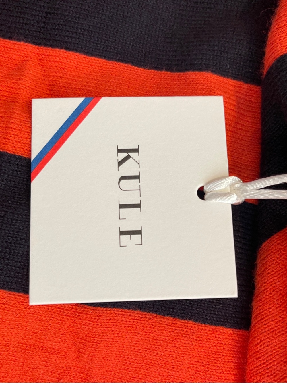 KULE Navy and Red Knit Vertical-Stripe Midi Skirt Size M - Picture 5 of 6